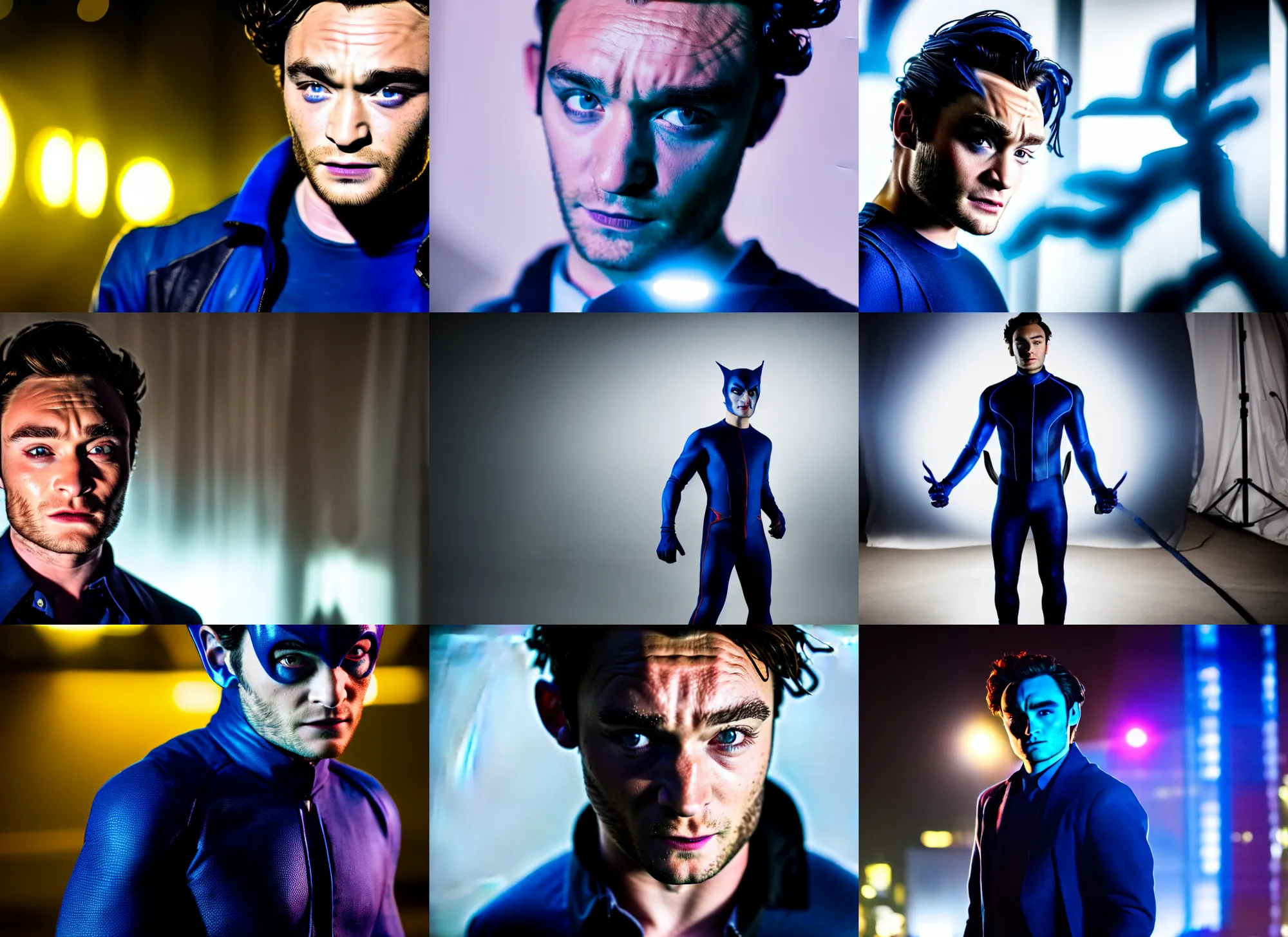 Prompt: photo still of ed westwick as nightcrawler, 8 k, studio lighting bright ambient lighting key light, 8 5 mm f 1. 8