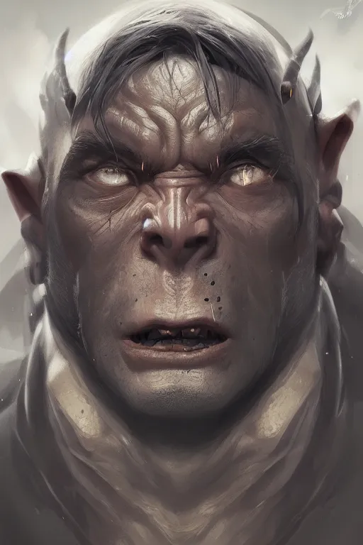 Image similar to an portrait of an orc, by WLOP, trending on ArtStation