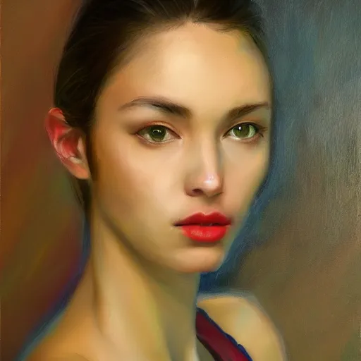 Image similar to last selfie, aesthetic, oil painting, pale colors, high detail, 8 k, wide angle, trending on artstation,