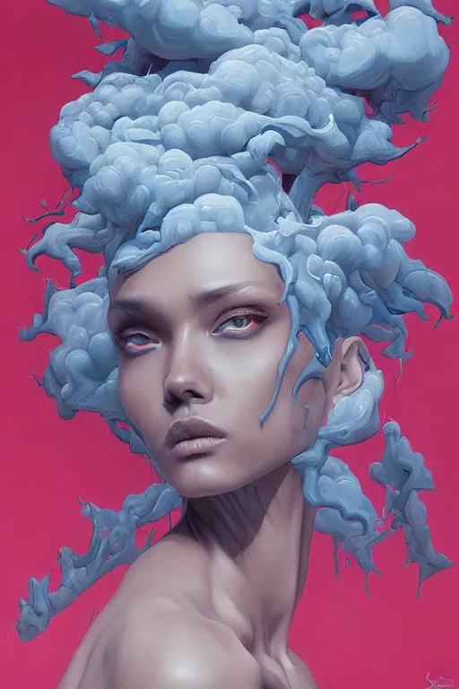 Prompt: hyper realistic painting of a storm by james jean trending on artstation. extremely detailed.