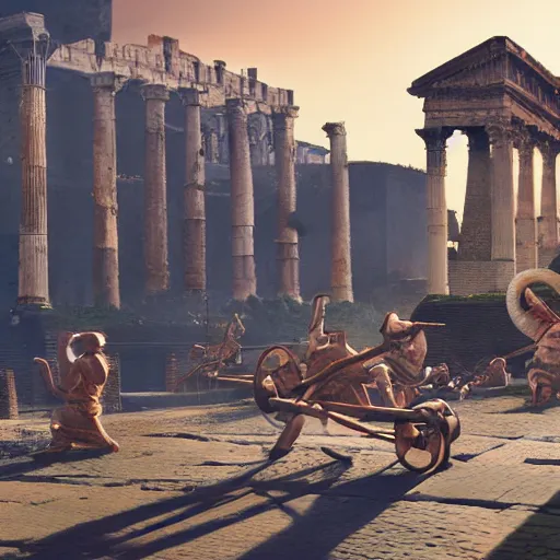 Image similar to Rats invade Ancient Rome with catapults, intricate artwork by Tooth Wu and wlop and beeple, octane render, hyper realism, 8k @Zireael [AI Picture & Banner]