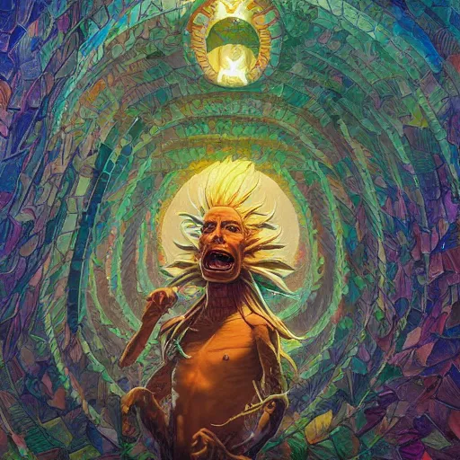 Image similar to lucky labyrinth mohawk scales generator portrait by gaston bussierre and charles vess and james jean and erik jones and rhads, inspired by rick and morty, epic, funny, huge scale, beautiful fine face features, intricate high details, sharp, ultradetailed