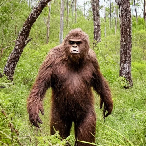 Image similar to National Geographic photo of Sasquatch in the Australian bush