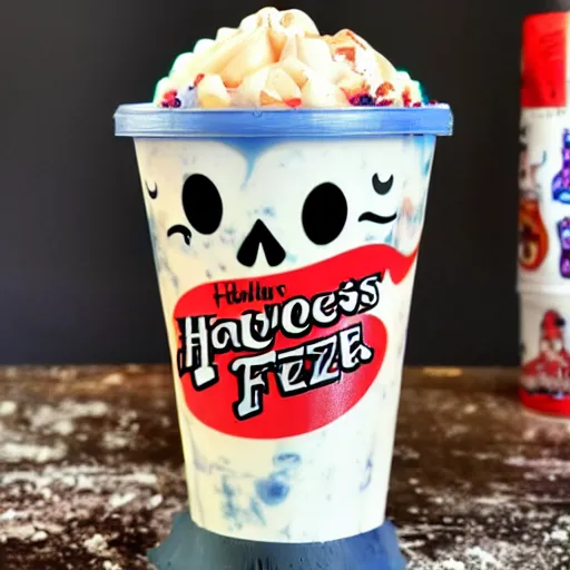 Prompt: A haunted milkshake from Fosters Freeze