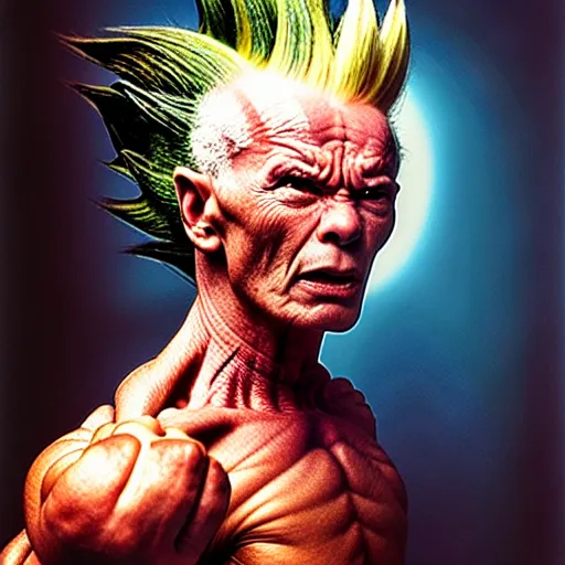 Prompt: uhd photorealisitc candid photo of a cosmic gotenks. hyperdetailed, accurate, studio lighting. correct face. photo by annie leibowitz and steve mccurry