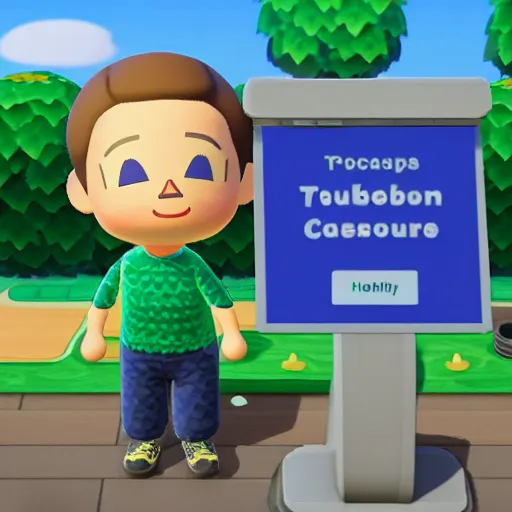 Image similar to Mark Zuckerberg in Animal Crossing New Horizons, highly detailed, high quality, HD, 4k, 8k, Canon 300mm, professional photographer, 40mp, lifelike, top-rated, award winning, realistic, sharp, no blur, edited, corrected, trending