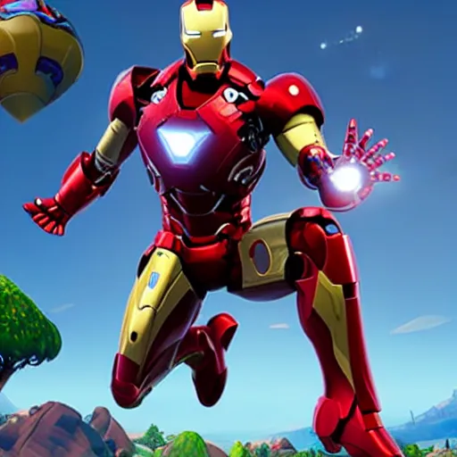 Image similar to iron man in fortnite