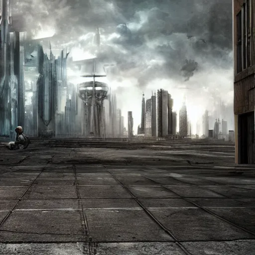 Image similar to A dystopian future, hyper realistic, HD, HQ, photo realistic