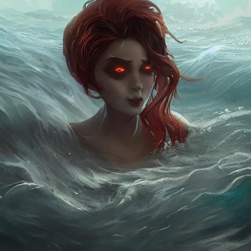 Image similar to a horrific siren of the sea, artstation, cgsociety