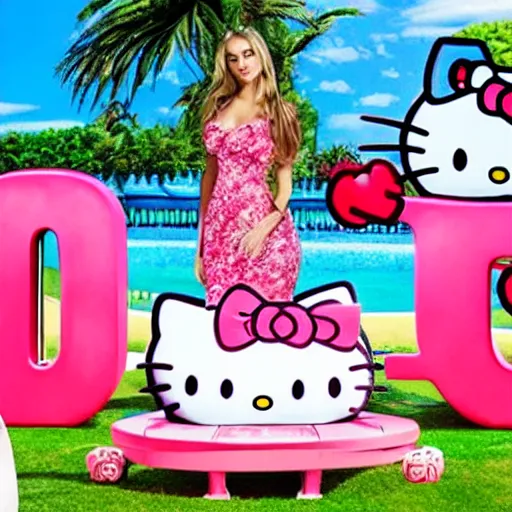 Image similar to hello kitty appears on the tv show love island