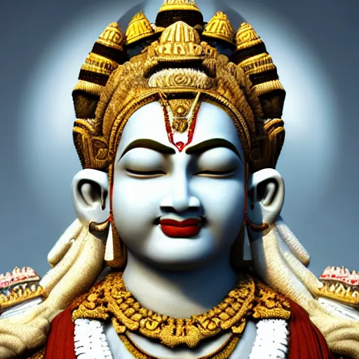 Image similar to 3d render of Indian Gods, Unreal engine, white background, 8k