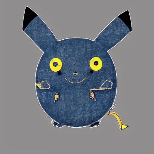 Image similar to a denim Pikachu