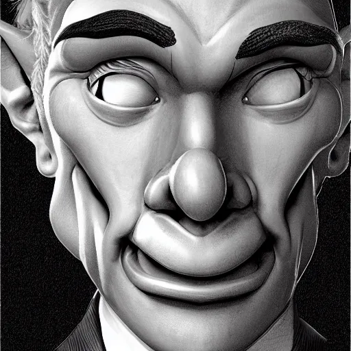 Image similar to Jerome Powell as Pinocchio, digital art, artstation