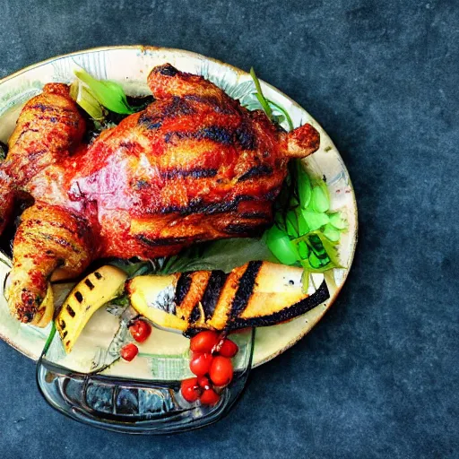 Image similar to food photography award winning rotisserie grilled mermaid!!!!!! on a platter