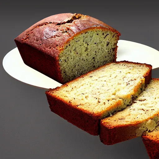 Image similar to photorealistic photograph of banana bread at work dude, photorealistic, realism, highly detailed, ultra detailed, ambient occlusion, depth of field