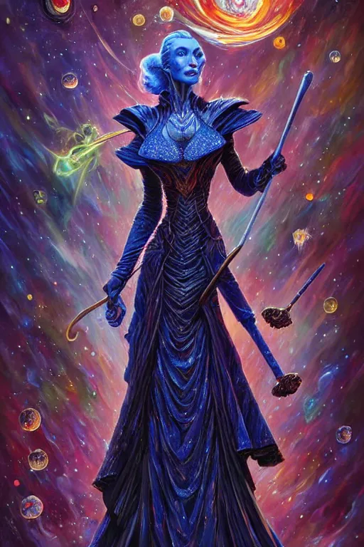 Prompt: beautiful oil painting with high detail of a wise Space ent made of stars and plasma, hybrid from dungeons and dragons and art direction by James Cameron ;by artgerm; wayne reynolds art station; cinematic quality character render; low angle; ultra high quality model; production quality cinema model; marry Poppins escher punk