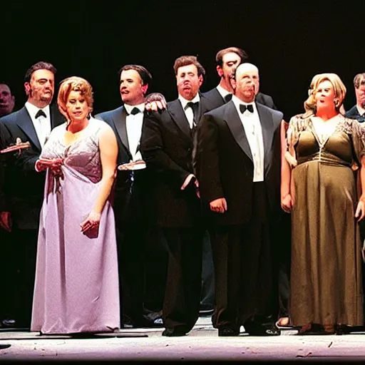 Image similar to the sopranos music opening night award - winning photography full cast curtain call