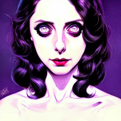 Prompt: beautiful alison brie magician, black magic spells, in the style of joshua middleton, creepy pose, spooky, symmetrical face symmetrical eyes, three point lighting, detailed realistic eyes, aquapunk, insanely detailed and intricate elegant, titian, bioshock, artgerm, underwater home