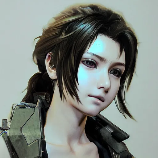 Prompt: highly detailed portrait of a cute young lady by Yoji Shinkawa, 4k resolution