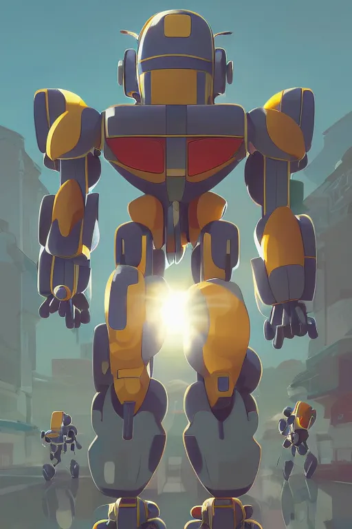 Image similar to metabots medabots medarotto medarot robot minimalist comics, behance hd by jesper ejsing, by rhads, makoto shinkai and lois van baarle, ilya kuvshinov, rossdraws global illumination ray tracing hdr radiating a glowing aura