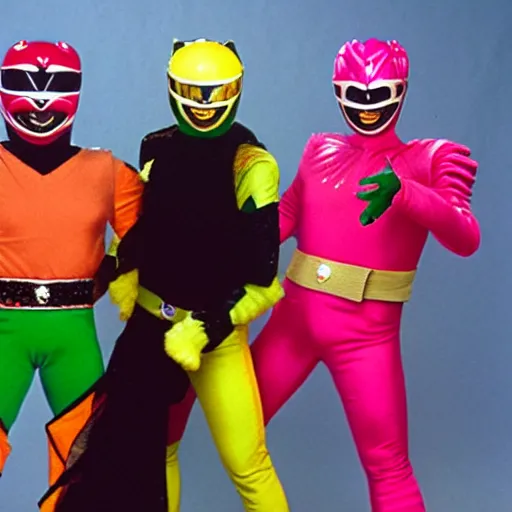 Prompt: sour patch kids as power rangers