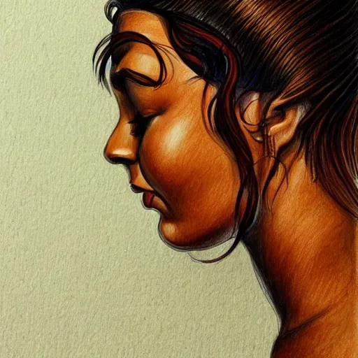 Image similar to A beautiful drawing of a person in profile, with their features appearing both in front of and behind their head. Greek, stock photo by Heather Theurer, by Ernie Barnes spontaneous