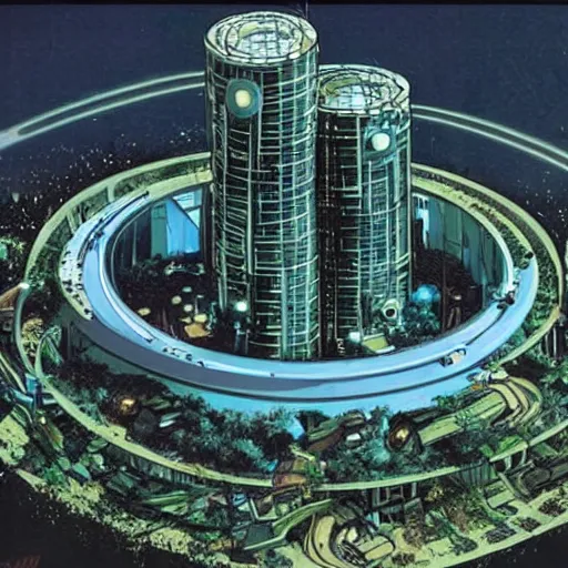 Image similar to arcology in a utopian futuristic eco - city