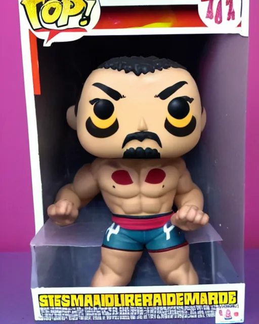 Image similar to Wrestler Funko Pop. Photographic, photography