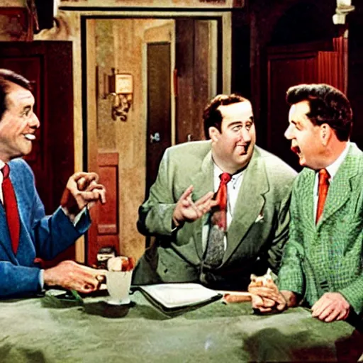 Prompt: Abbott and Costello meet God