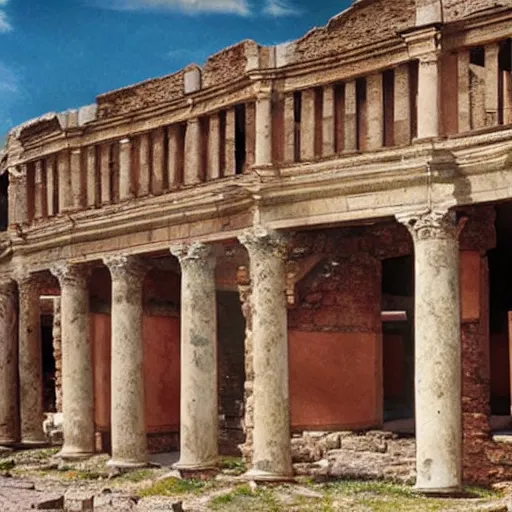 Prompt: Beautiful Promotional Photograph of ancient Roman McDonalds, wideshot,longshot,fullshot.