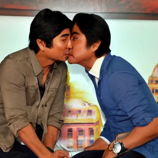 Image similar to coco martin and bongbong marcos smooching