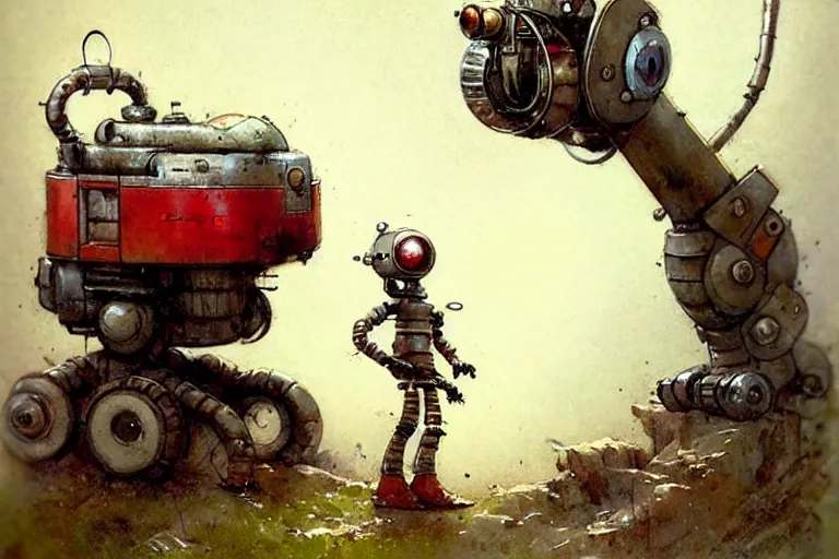 Prompt: adventurer ( ( ( ( ( 1 9 5 0 s retro future robot android mouse excavating machine. muted colors. ) ) ) ) ) by jean baptiste monge!!!!!!!!!!!!!!!!!!!!!!!!! chrome red