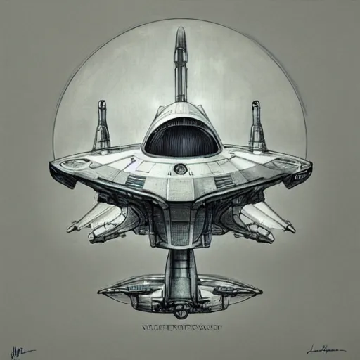 Image similar to design only, white background, symmetry, starship enterprise, by jean - baptiste monge