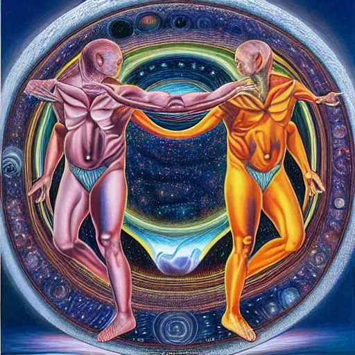 Prompt: the creation of the universe by alex grey