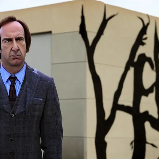 Image similar to saul goodman is an angel and he's visiting hell