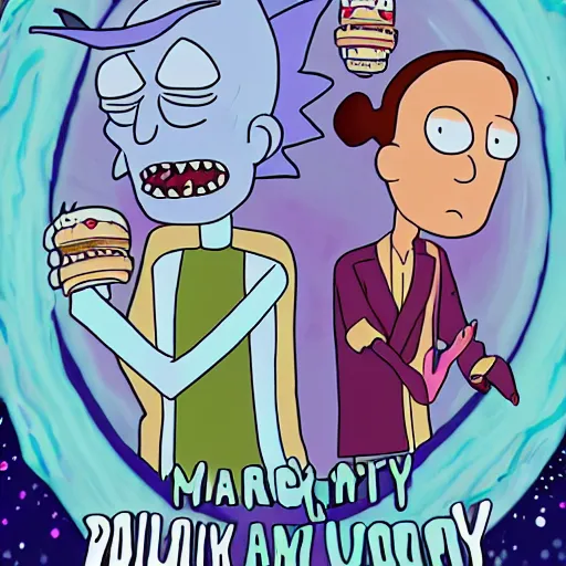 Image similar to alien rick and morty forever and forever a hundred years! g