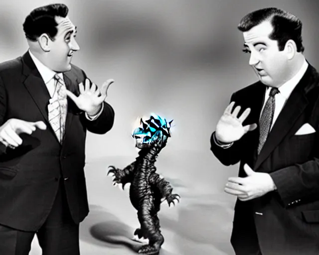 Image similar to Abbott and Costello meet Godzilla