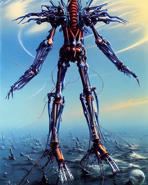 Image similar to evangelion by bruce pennington, biomechanical, 4 k, hyper detailed