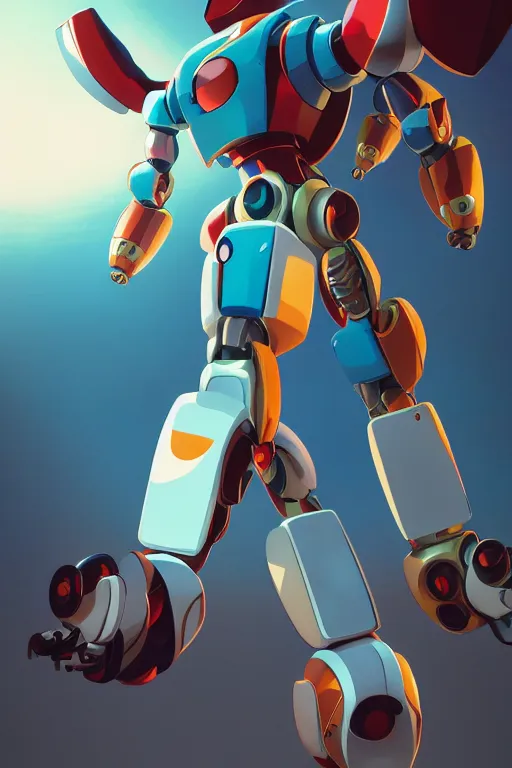 Image similar to metabots medabots medarotto medarot robot minimalist comics, behance hd by jesper ejsing, by rhads, makoto shinkai and lois van baarle, ilya kuvshinov, rossdraws global illumination ray tracing hdr radiating a glowing aura