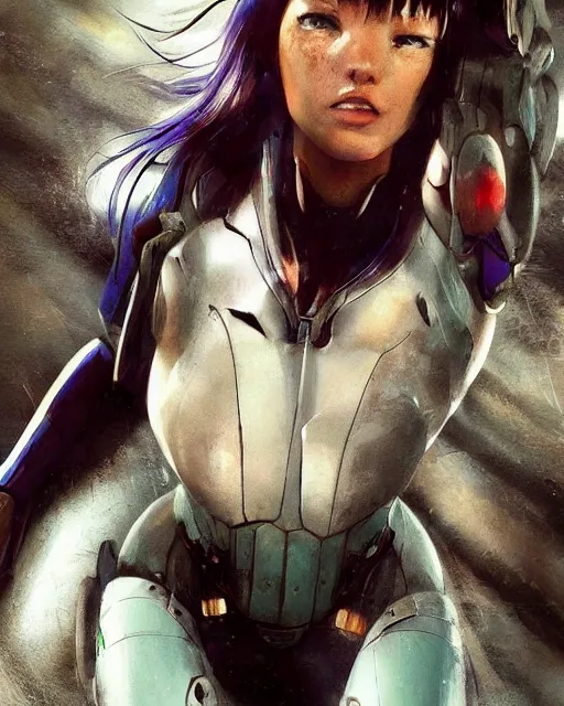 Image similar to weta disney pixar movie still portrait photo of motoko kusanagi the major ghost in the shell : : as cyborg woman by pixar : : by weta, wlop, ilya kuvshinov, rossdraws, artgerm, marvel, maxim cover, latex, octane render, sweaty, iridescent, bright morning, anime, liosh, mucha : :