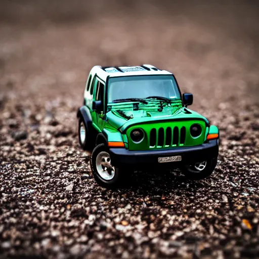 Image similar to Jeep COMMANDER, micro machines, bokeh, macro photography