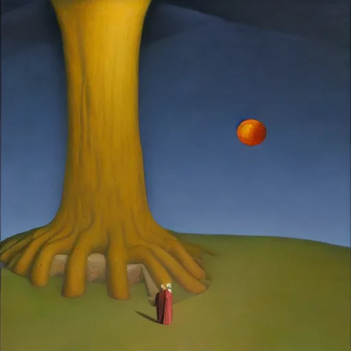 Prompt: journey to the center of the earth, grant wood, pj crook, edward hopper, oil on canvas
