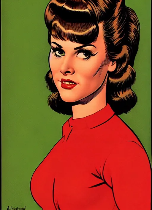 Prompt: a portrait of a pretty young lady by al feldstein