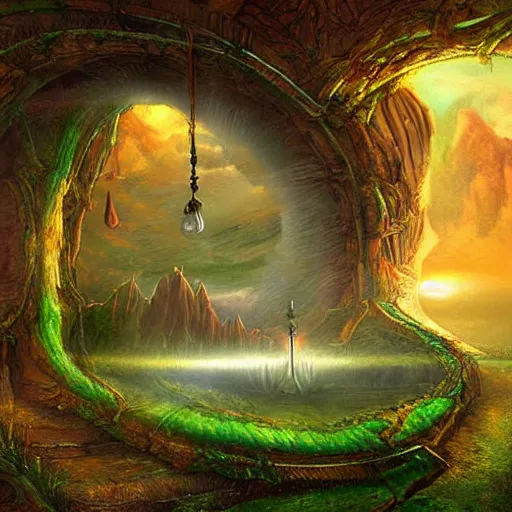 Image similar to Magic Gateway to Utopia Fantasy Art by John Stephans