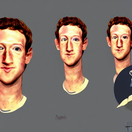 Prompt: mark zuckerberg early concept art sketches