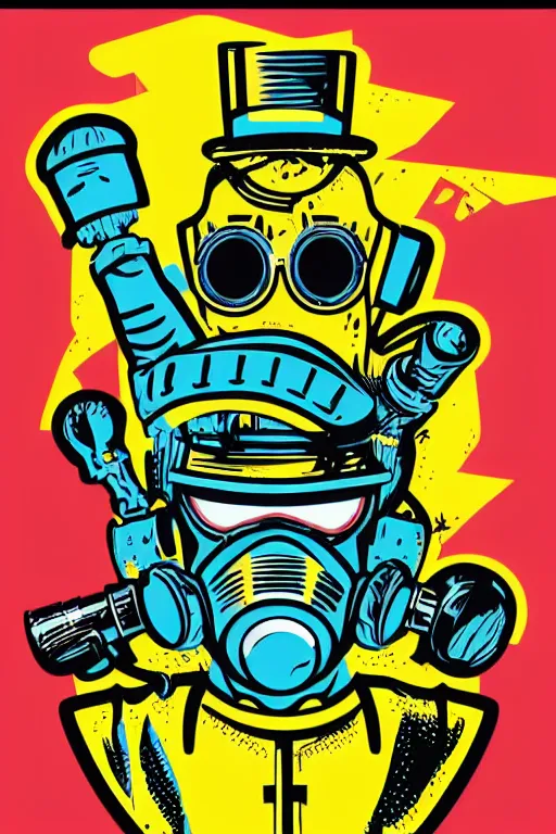 Image similar to fallout 7 6 retro futurist illustration art by butcher billy, sticker, colorful, illustration, highly detailed, simple, smooth and clean vector curves, no jagged lines, vector art, smooth andy warhol style