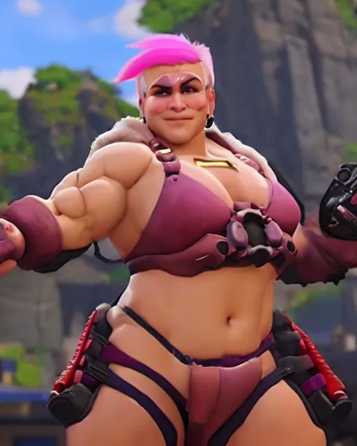 Image similar to danny devito as zarya in overwatch