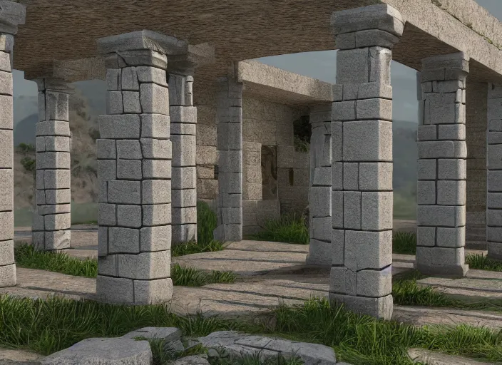 Prompt: stone pillars, megascans, game assets, 3 d assets, unreal engine