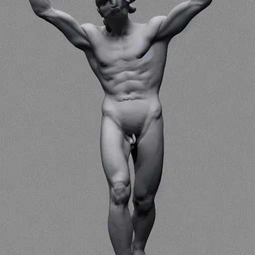 Prompt: david michelangelo, 3 d render