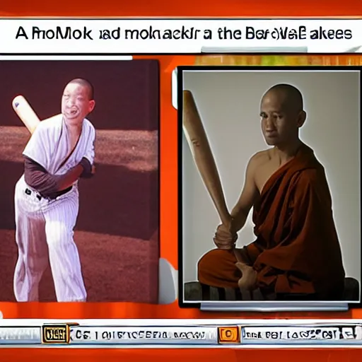 Prompt: a monk, an actress, a baseball player